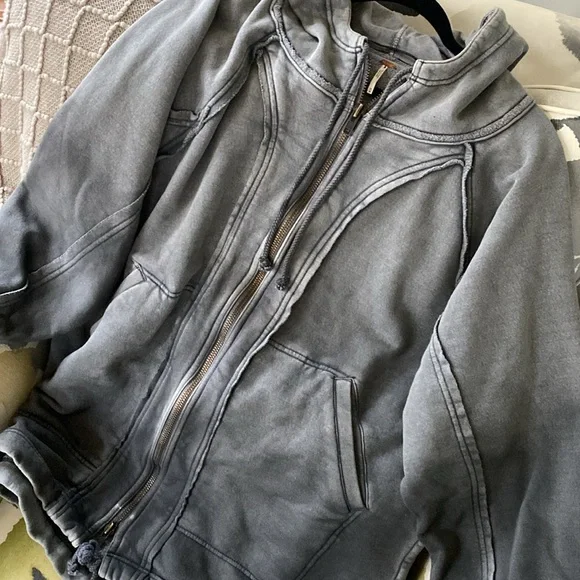 NWOT Free People Zip Up Oversized Hoodie - Picture 2 of 5